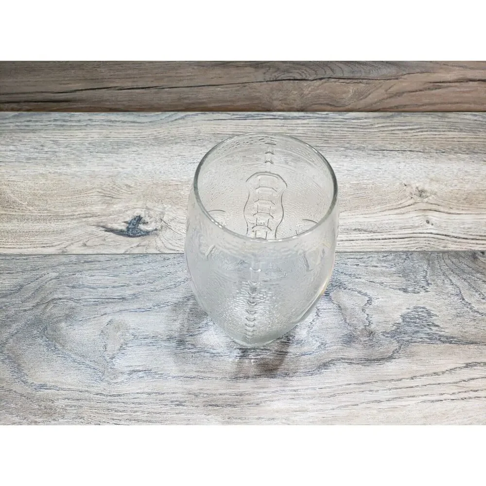 NFL Super Bowl XXXVI Miller Lite Logo Clear Drinking Glass Football Shaped